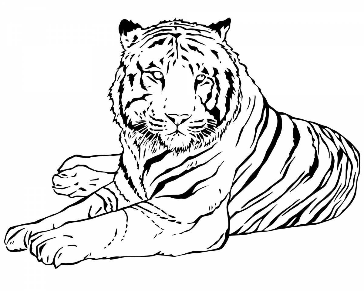 Coloring book radiant red book siberian tiger