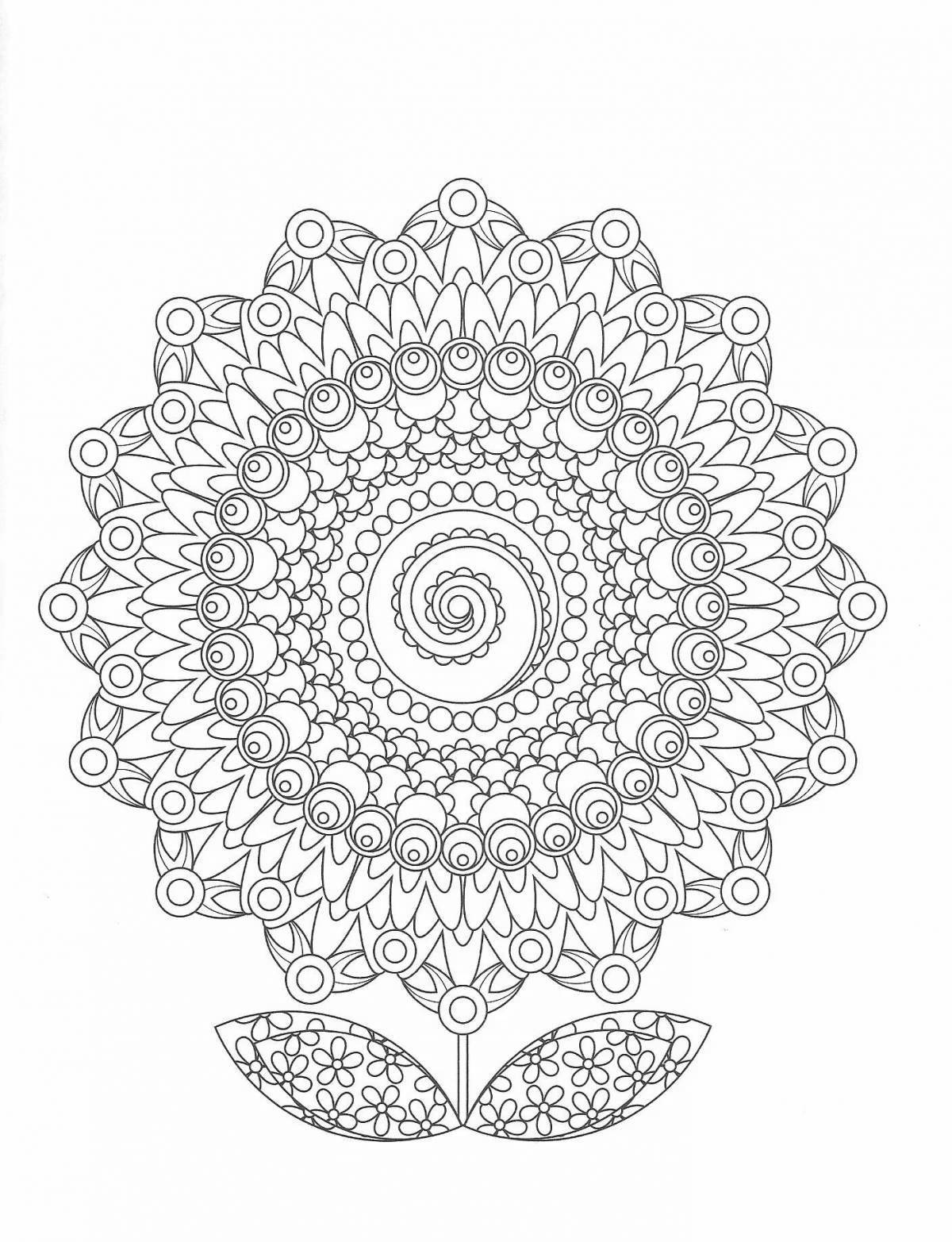 Radiant coloring page video meditative mandala antistress