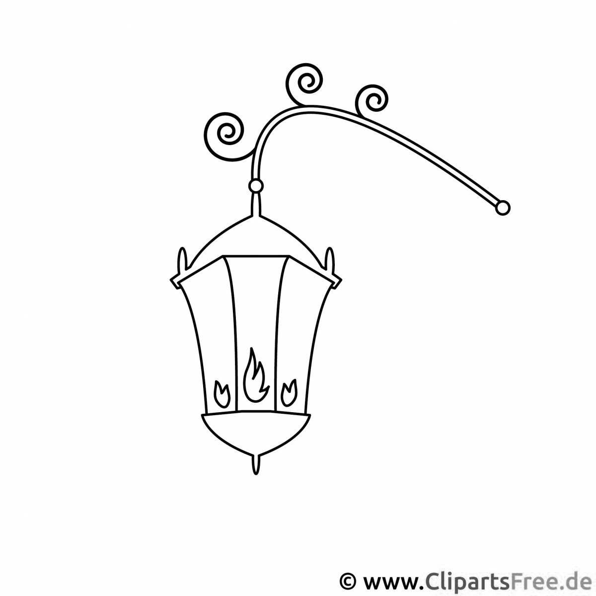 Cute lantern coloring page for kids
