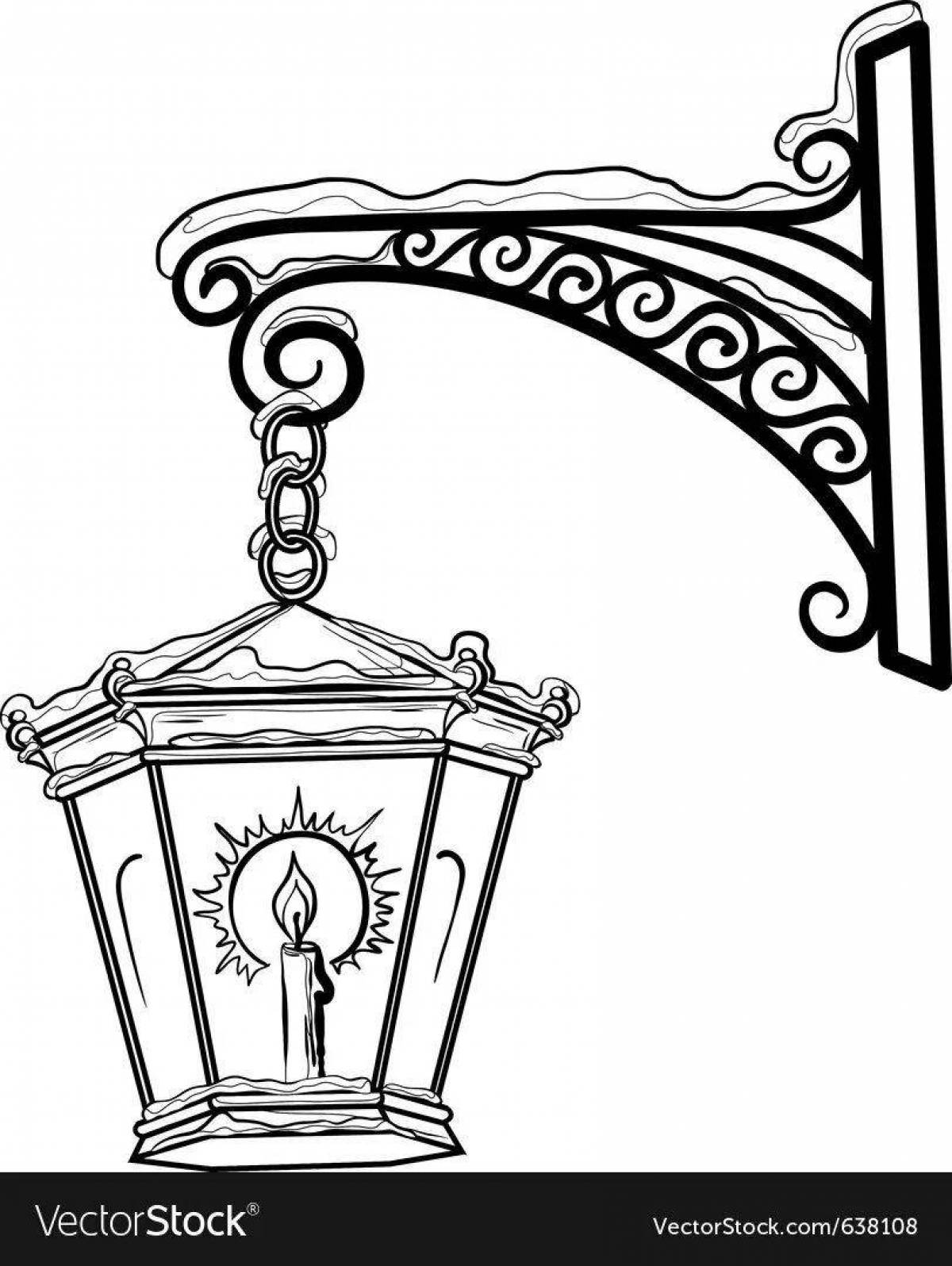 Coloring book bold lantern for children