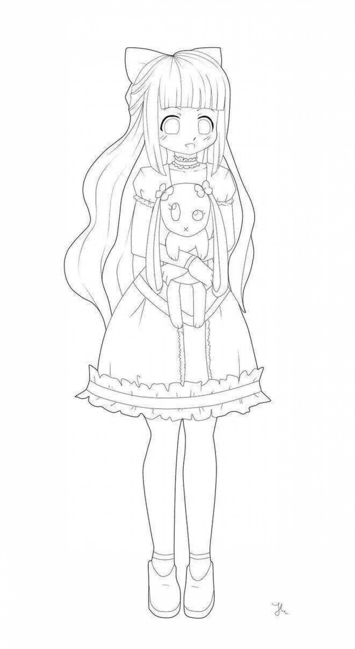 Full length anime girl coloring pages
