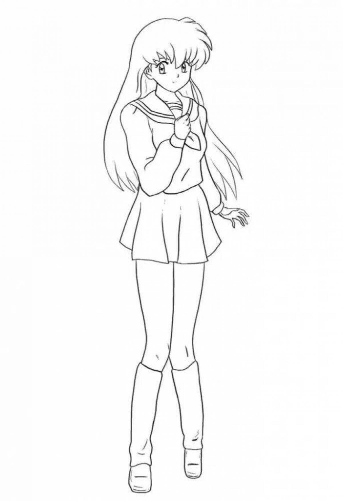Zippy coloring page anime full body girls