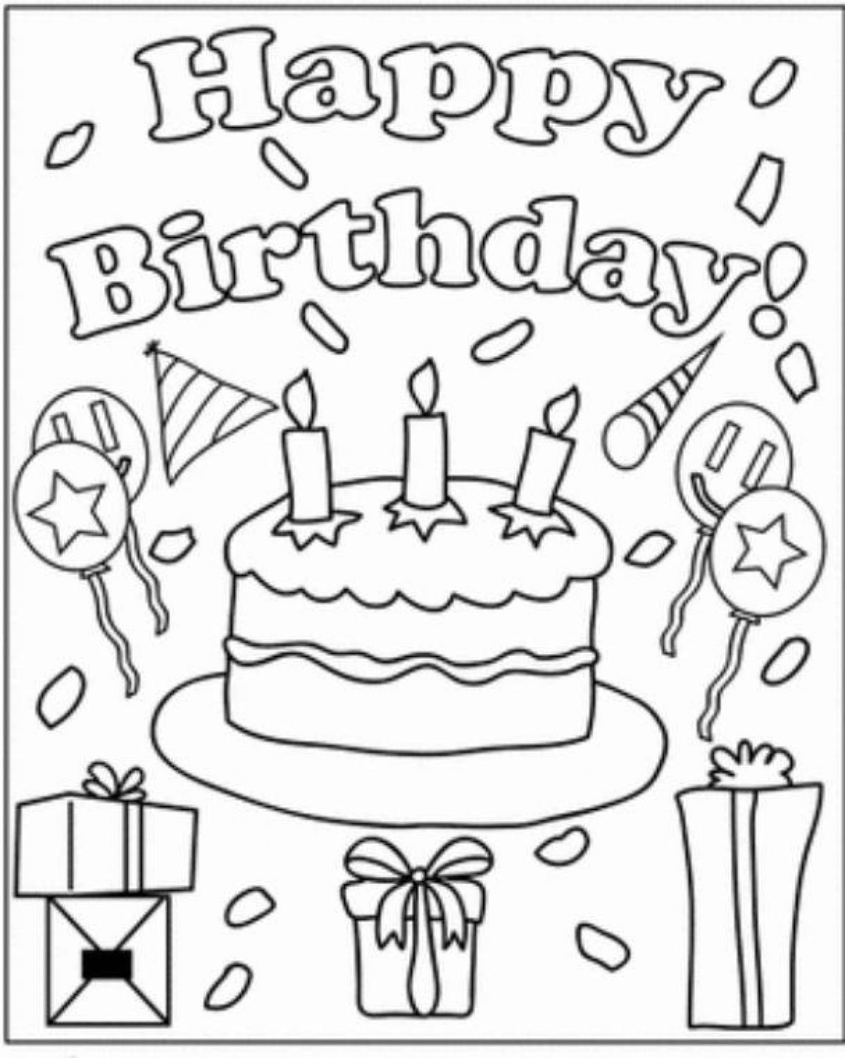 Happy birthday coloring book for dad from daughter