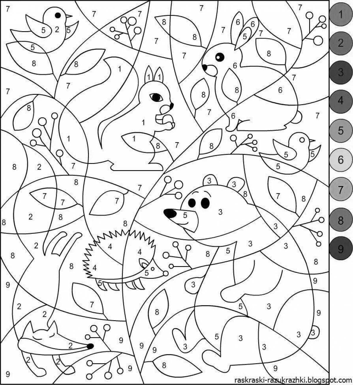 Joyful coloring for children 7-9 years old