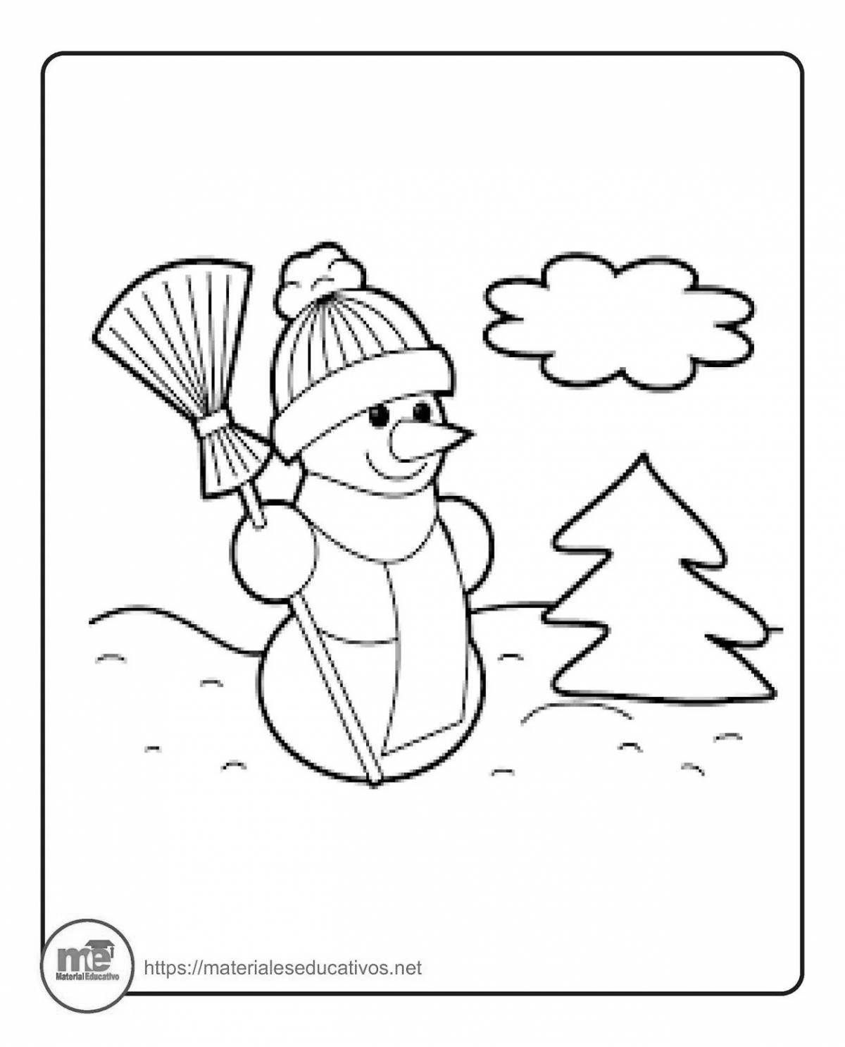 Adorable winter coloring book for preschoolers