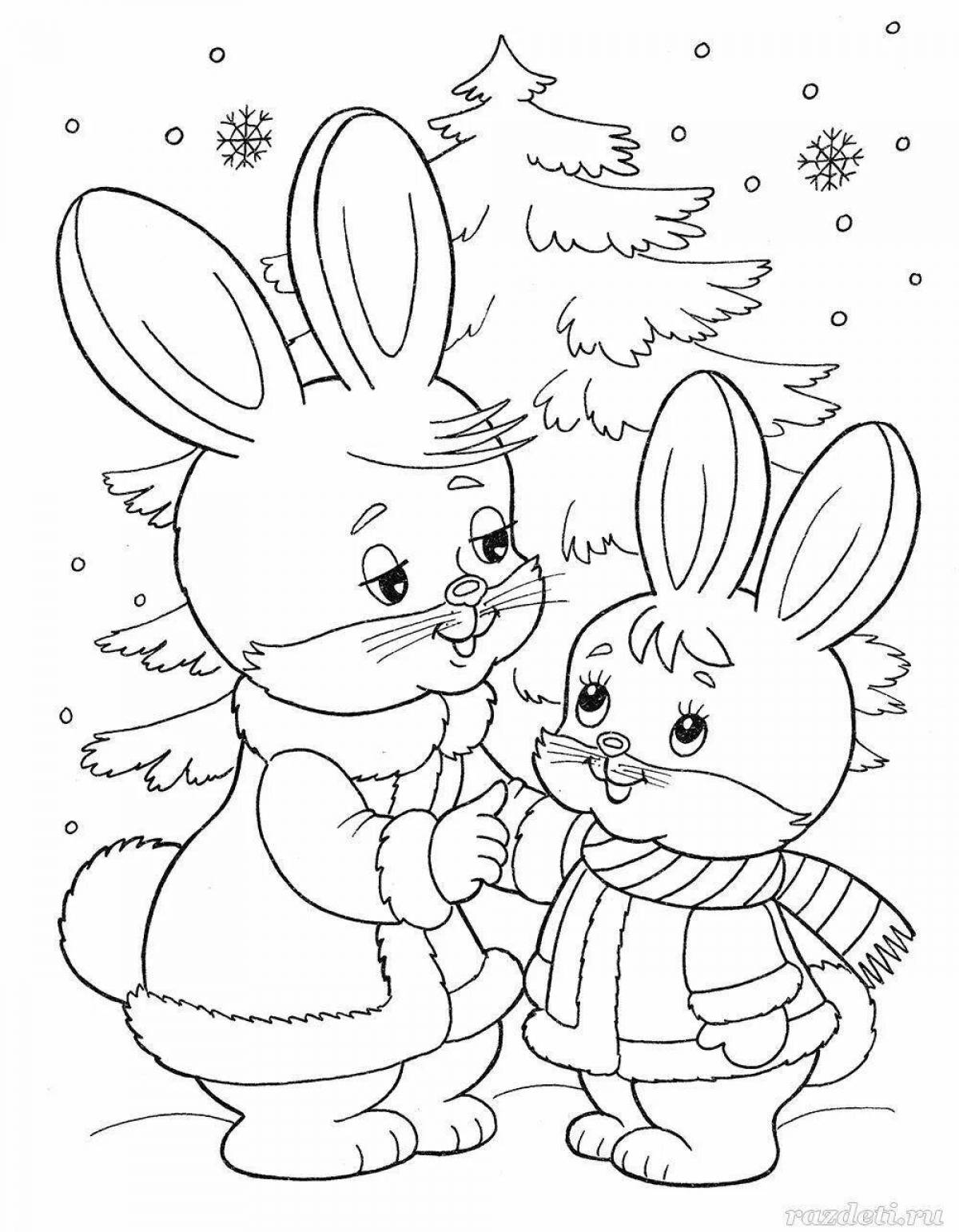 Great coloring book for children 3-4 years old winter new year