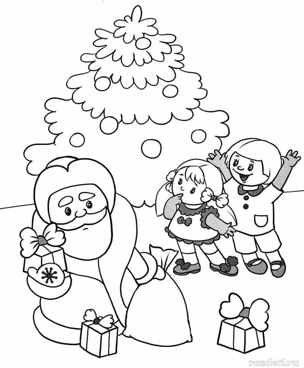 Волшебная раскраска для детей 3-4 лет зимний новый год