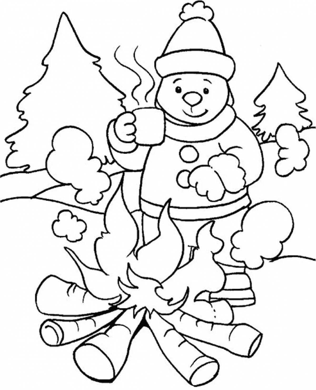 Wonderful coloring for children 3-4 years old winter new year