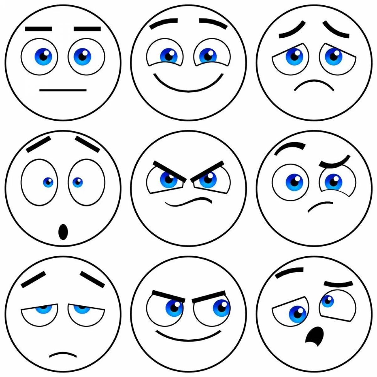 Evil emotions coloring page for kids