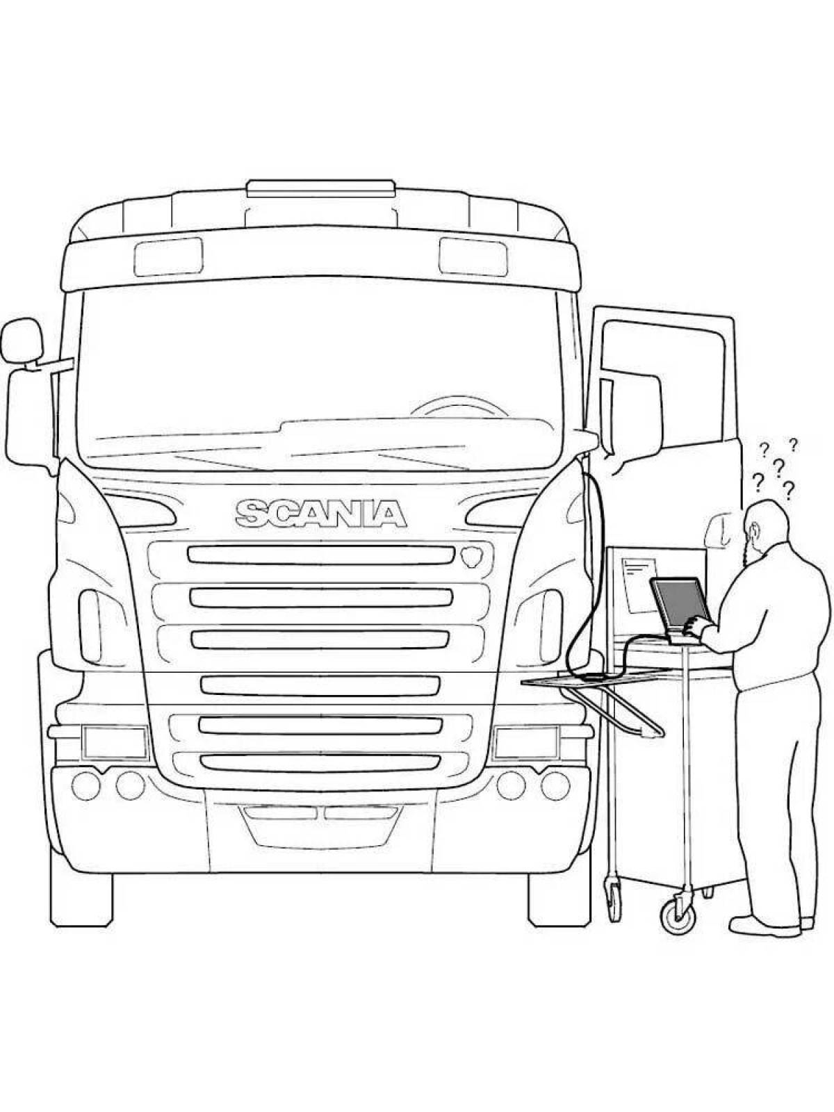 Exciting trucker coloring pages