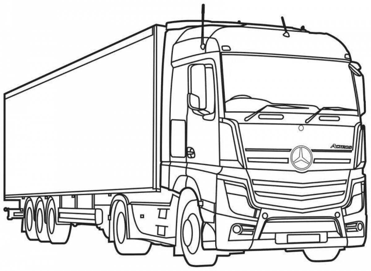 Adorable truckers coloring page