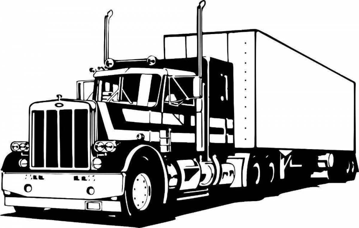 Charming truckers coloring page