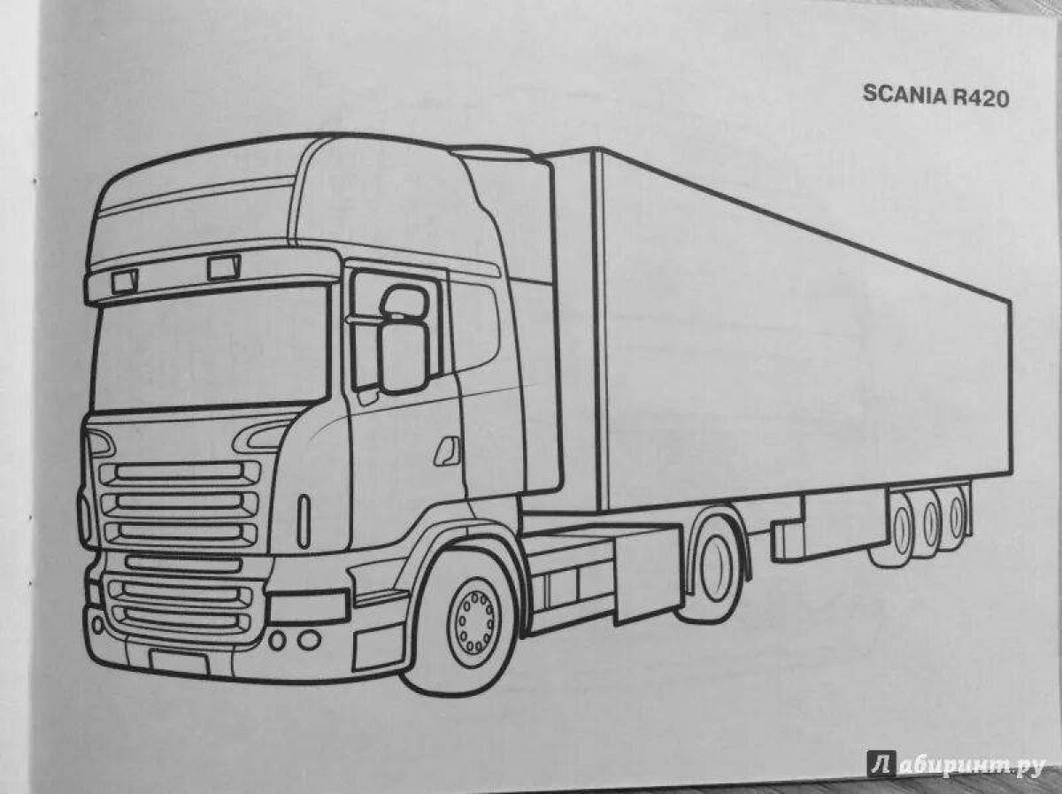 Exquisite truckers coloring book
