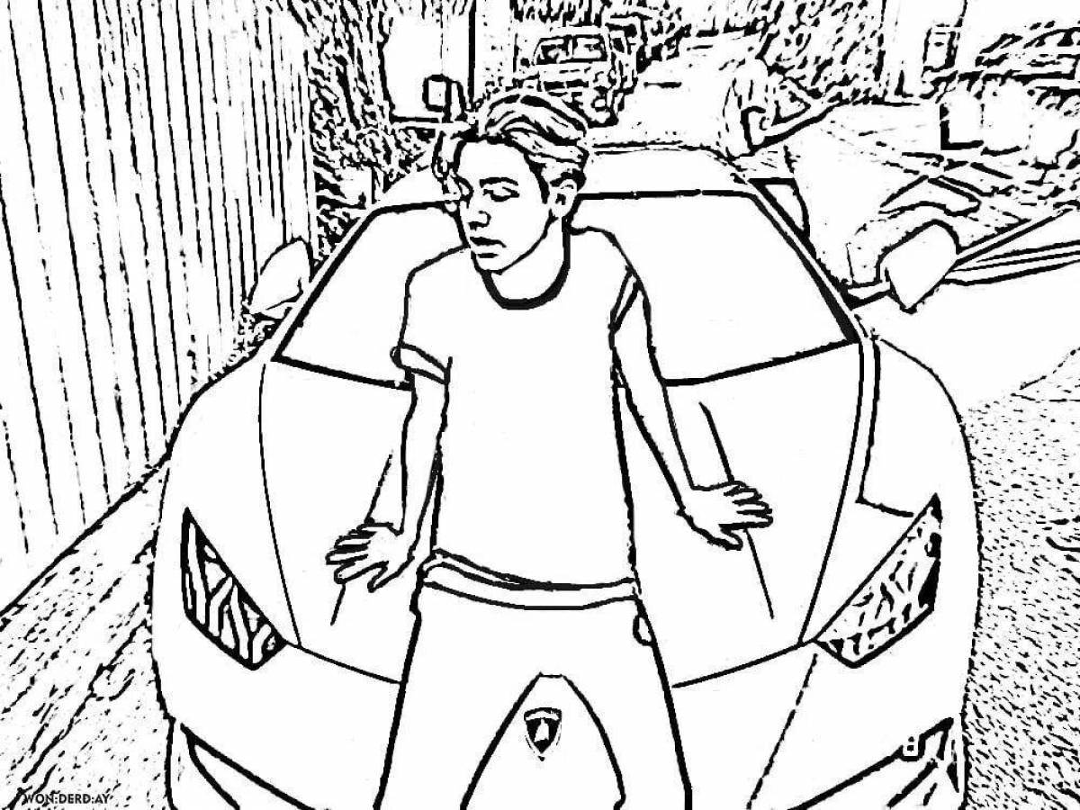 Charan playful coloring page