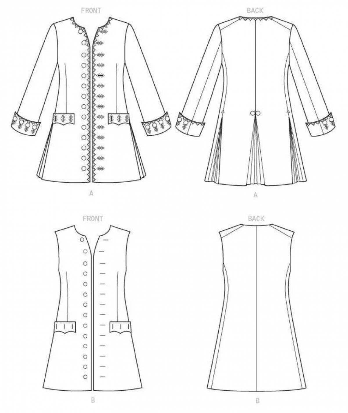 Coloring page with colorful camisoles