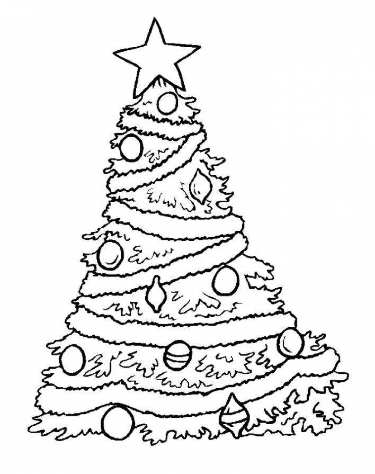 Exquisite Christmas tree coloring book