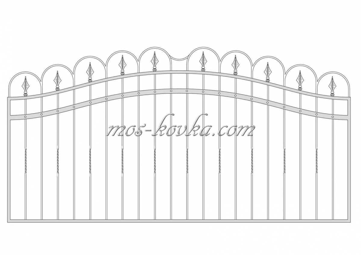 Exquisite fence coloring for kids