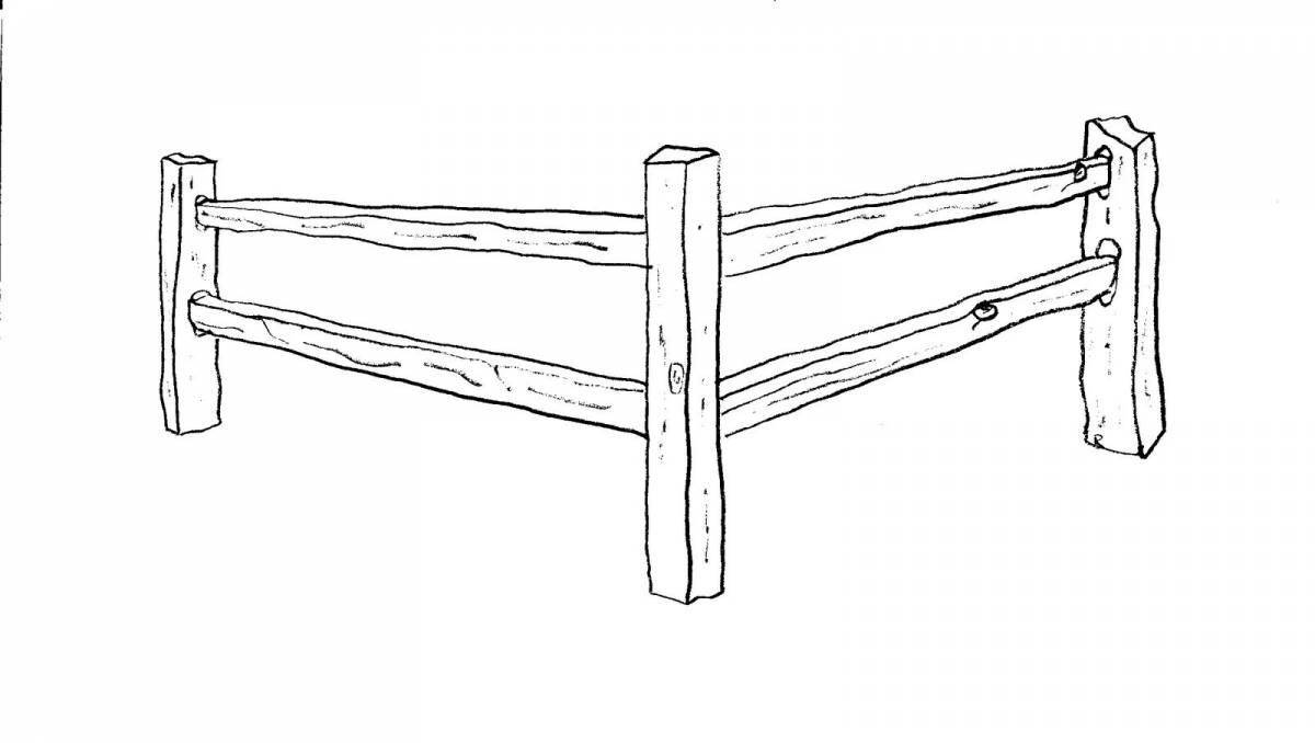 Игривая страница раскраски забора для самых маленьких