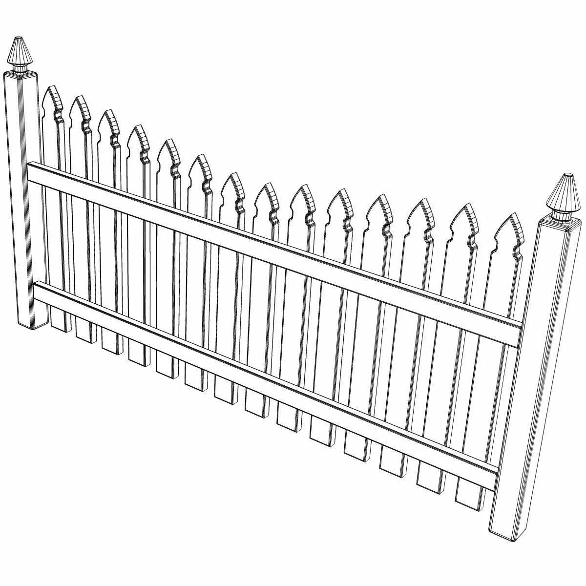 Splendorous fence coloring page for juniors