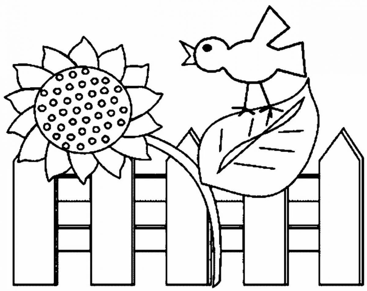 Rampant fence coloring for kids