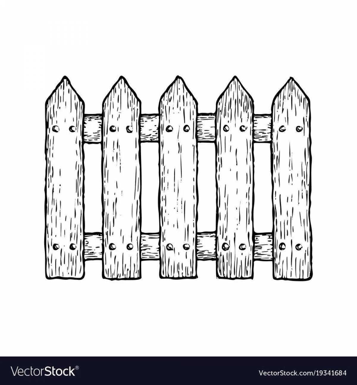 Blissful Fence Toddler Coloring Page