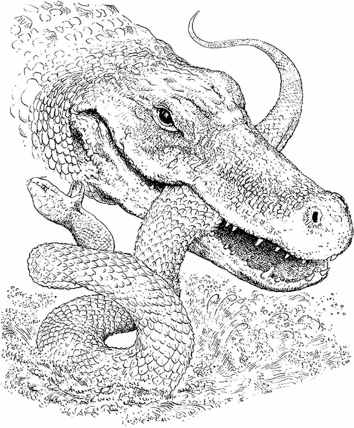 Exquisite reptile coloring pages