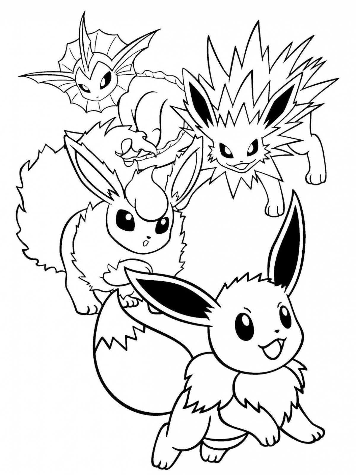 Joyful pokemon coloring