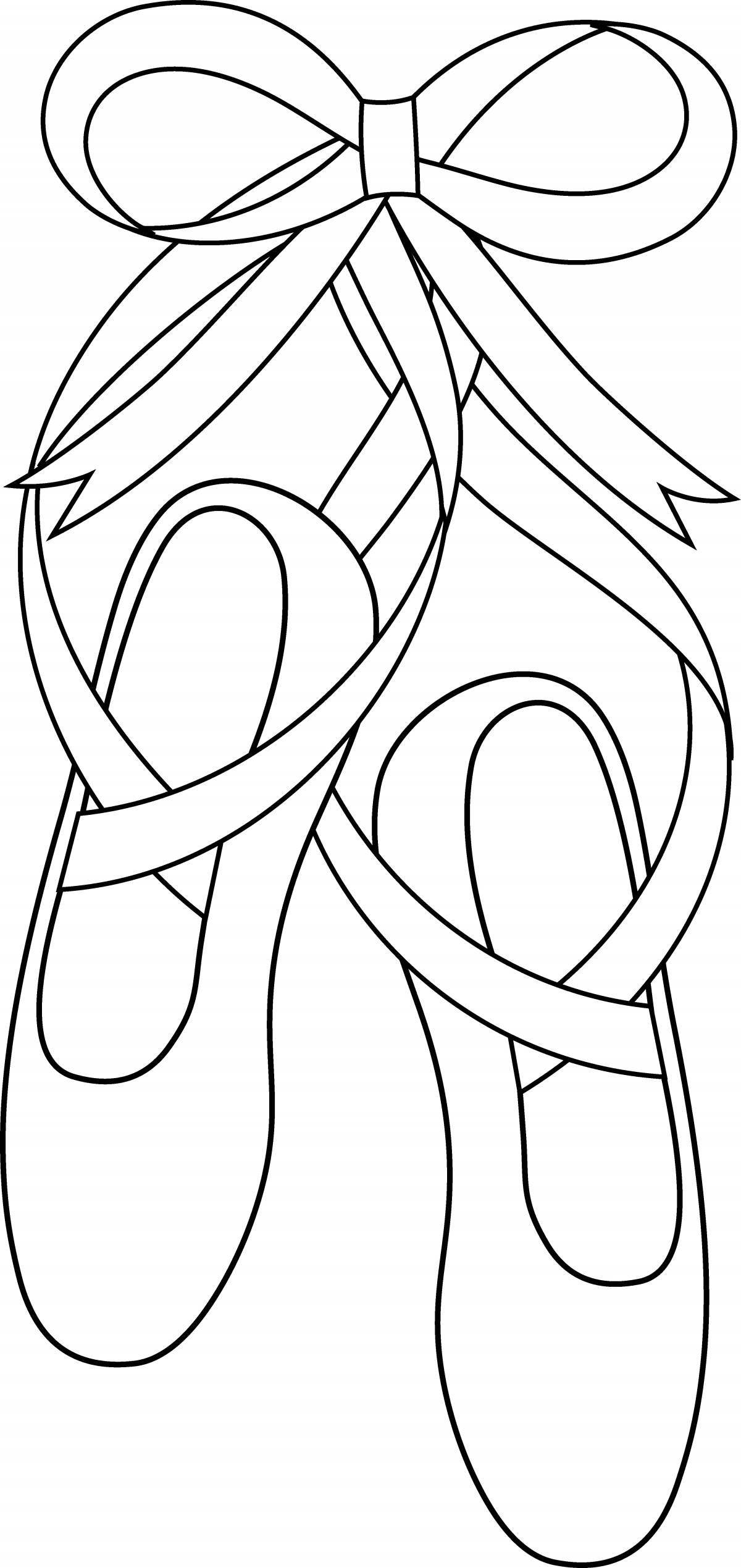 Coloring page funny pointe shoes