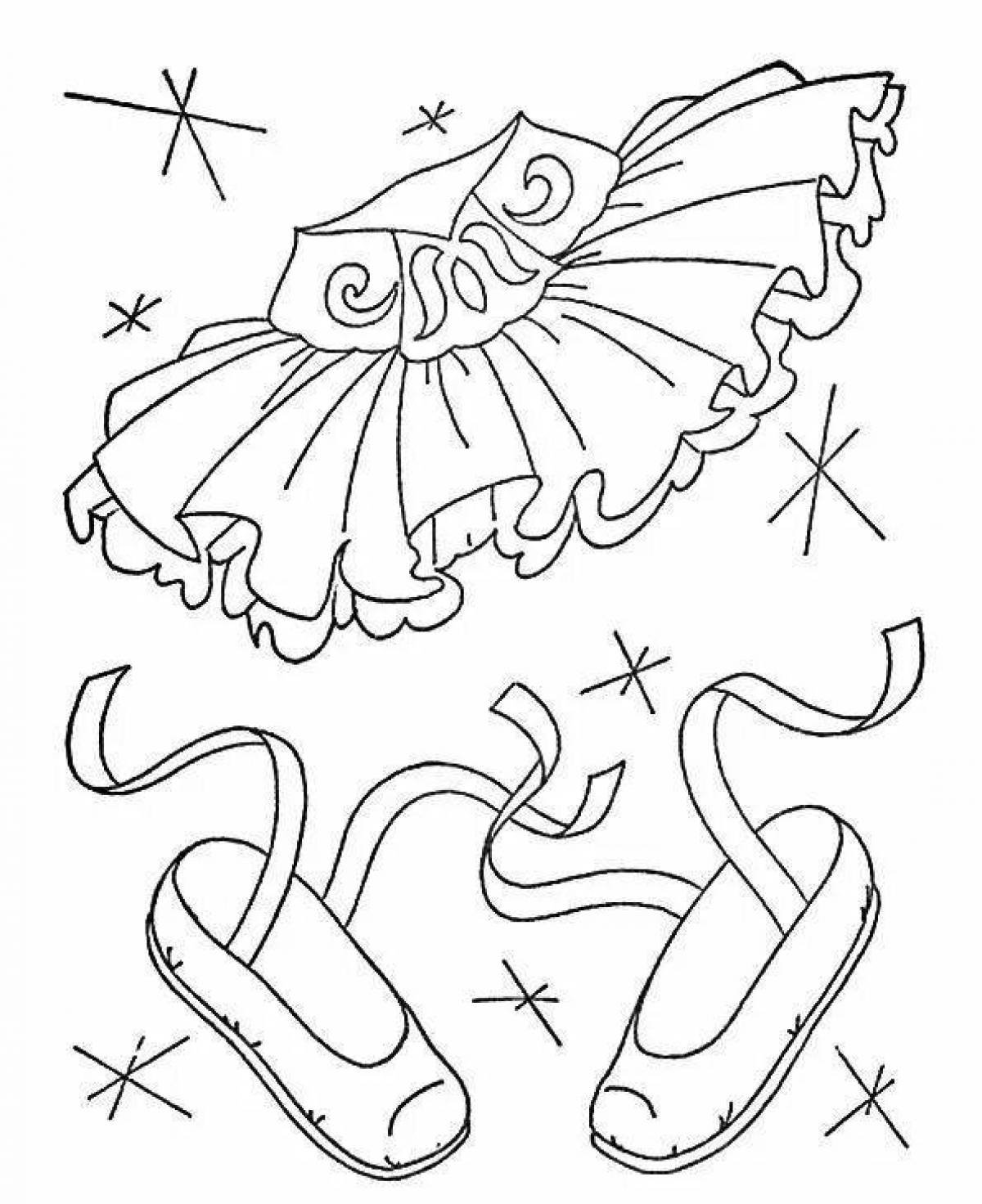 Coloring page funny pointe shoes