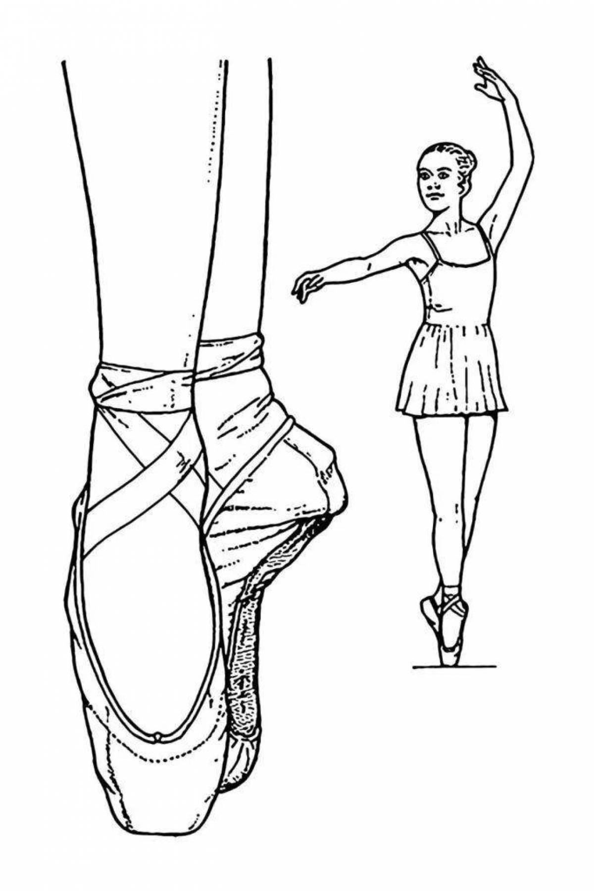 Coloring page holiday pointe shoes