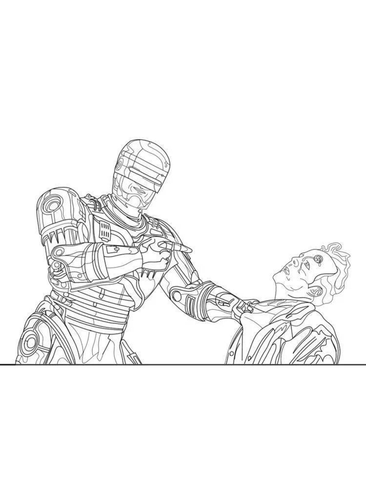 Glorious robocop coloring page