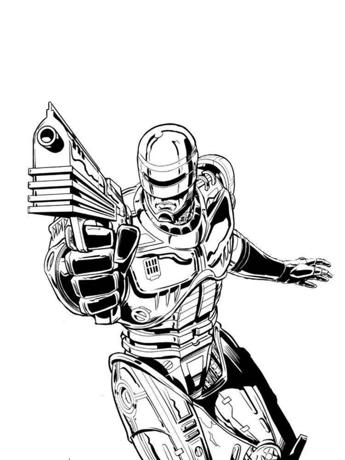 Robocop glitter coloring book