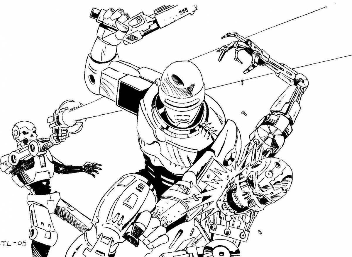 Coloring page stylish robocop
