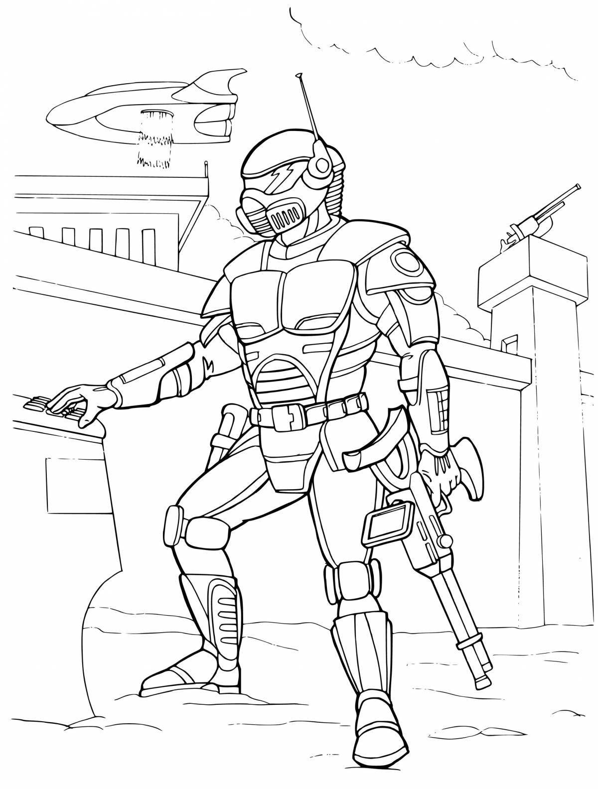 Dynamic robocop coloring page