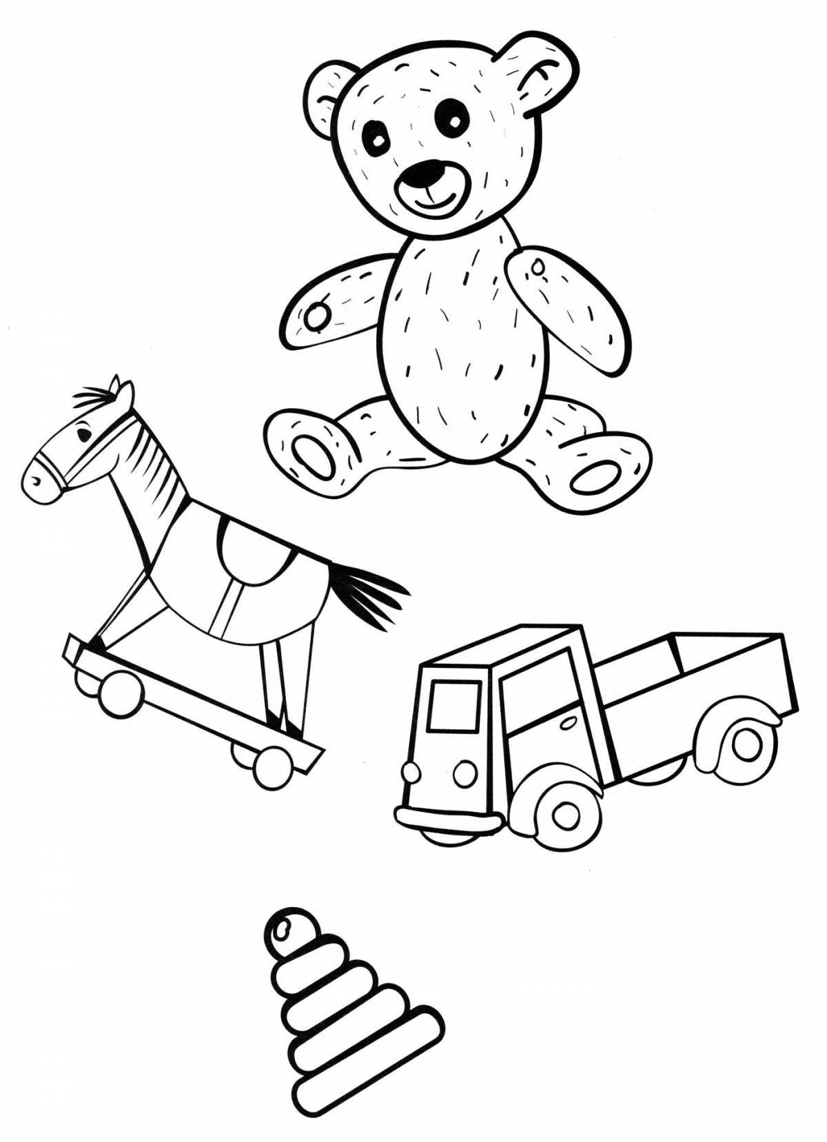 Holiday toy coloring book