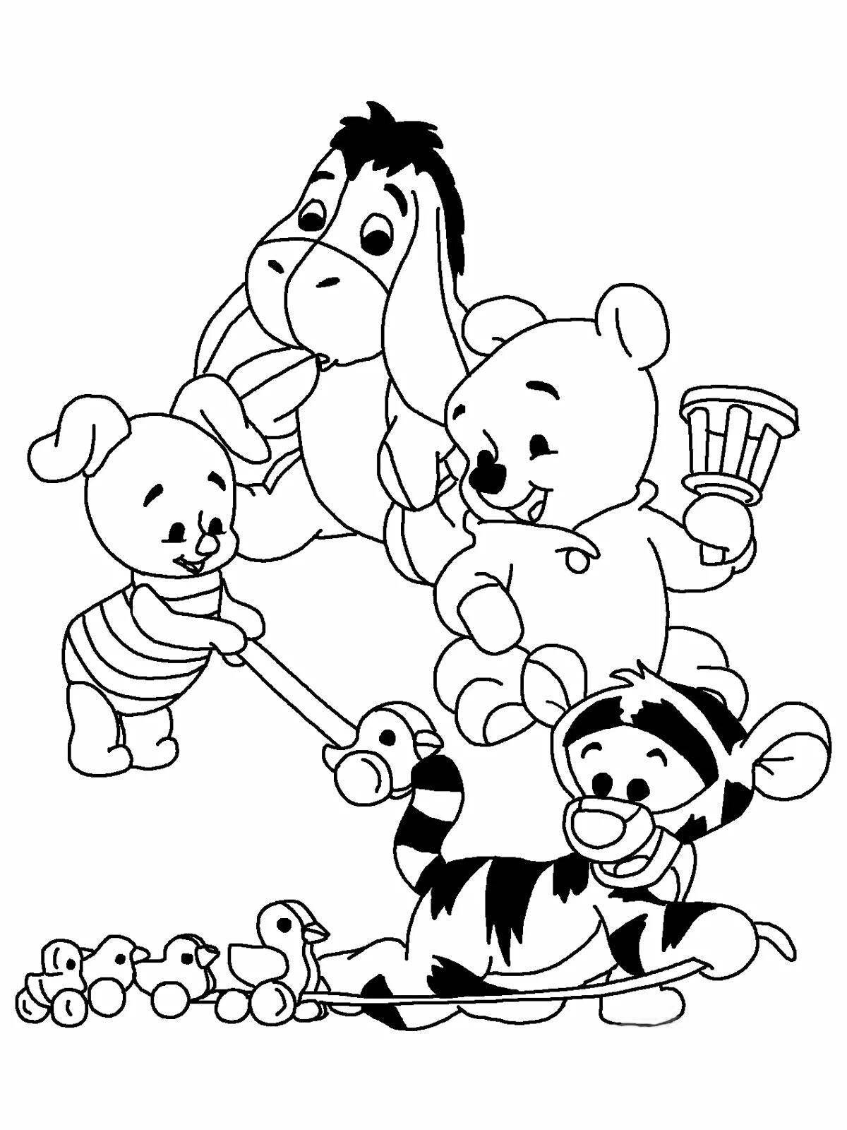 Cute winnie the pooh coloring book for kids