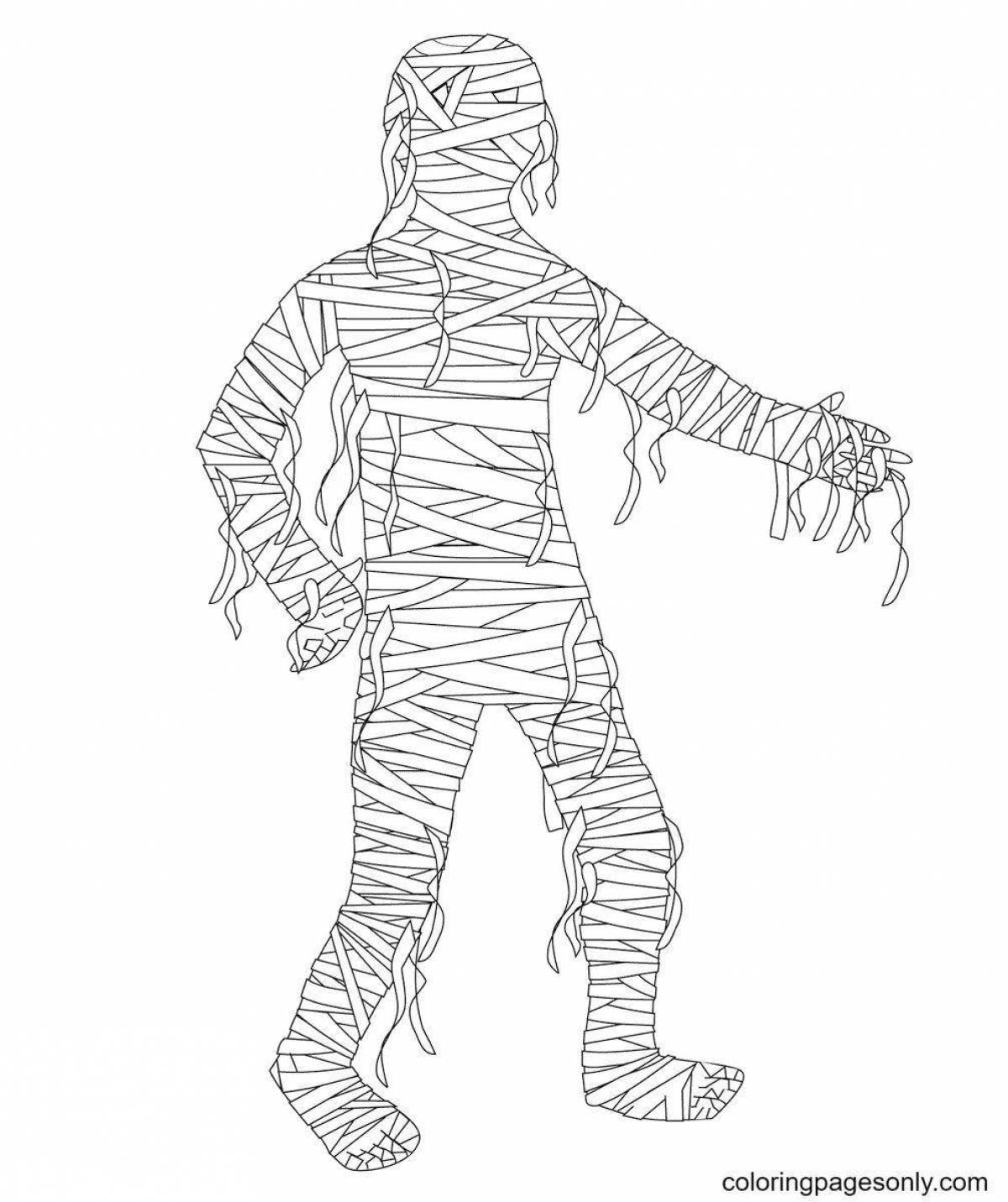 Horrible mummy coloring page