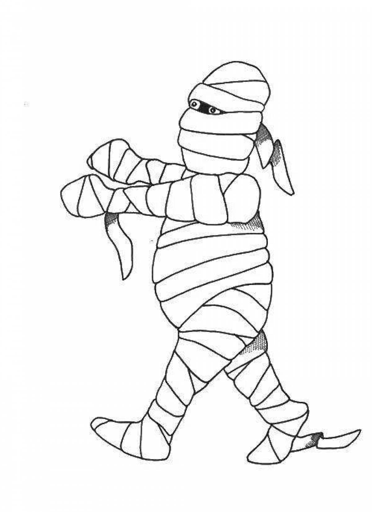 Ghost mummy coloring page