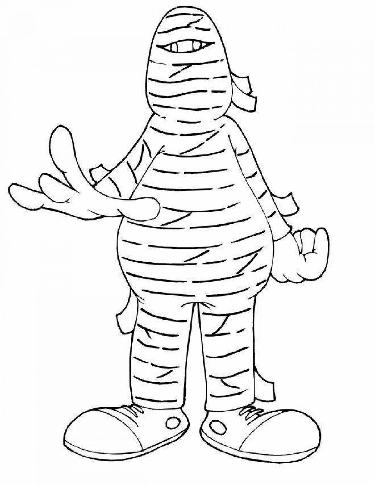 Mummy chilling coloring page
