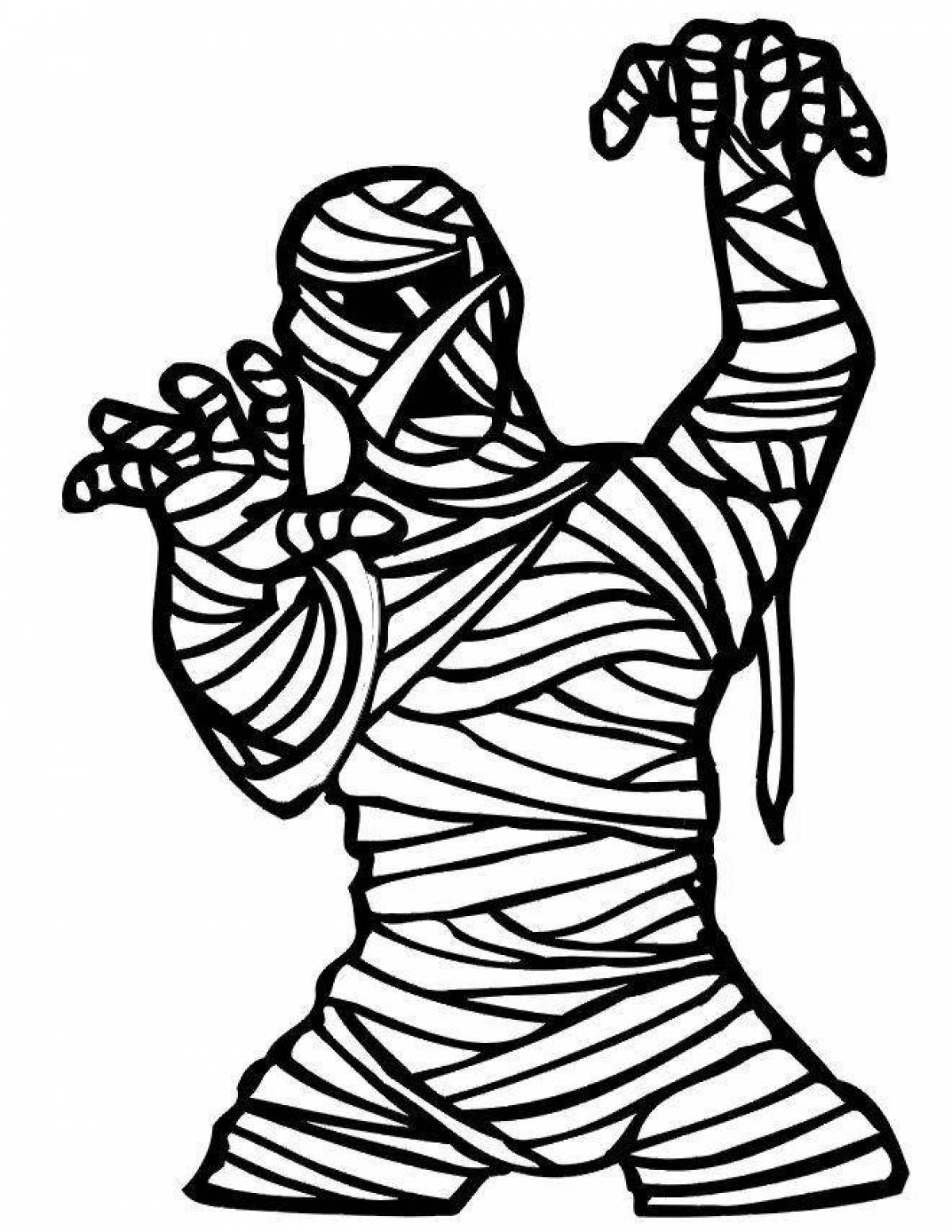 Coloring page mummy standing on end