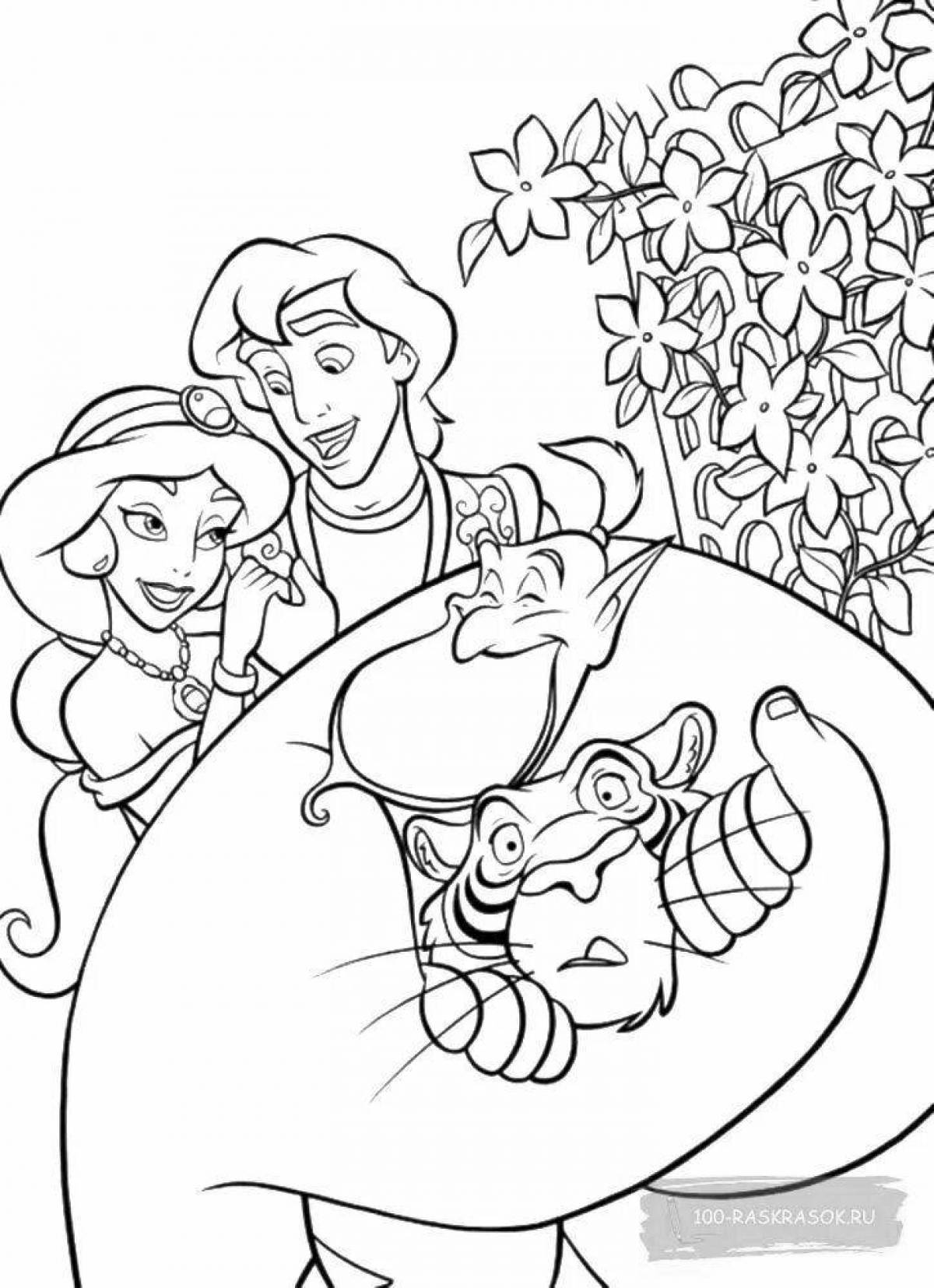 Charming aladin coloring book