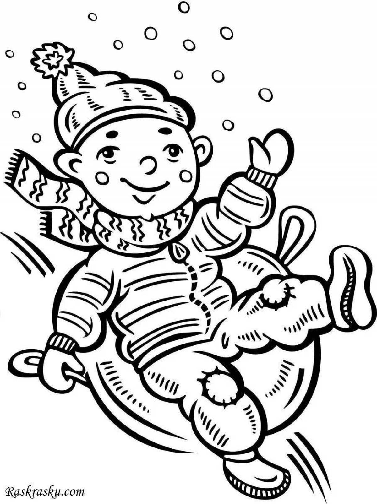 Lovely caution ice coloring page