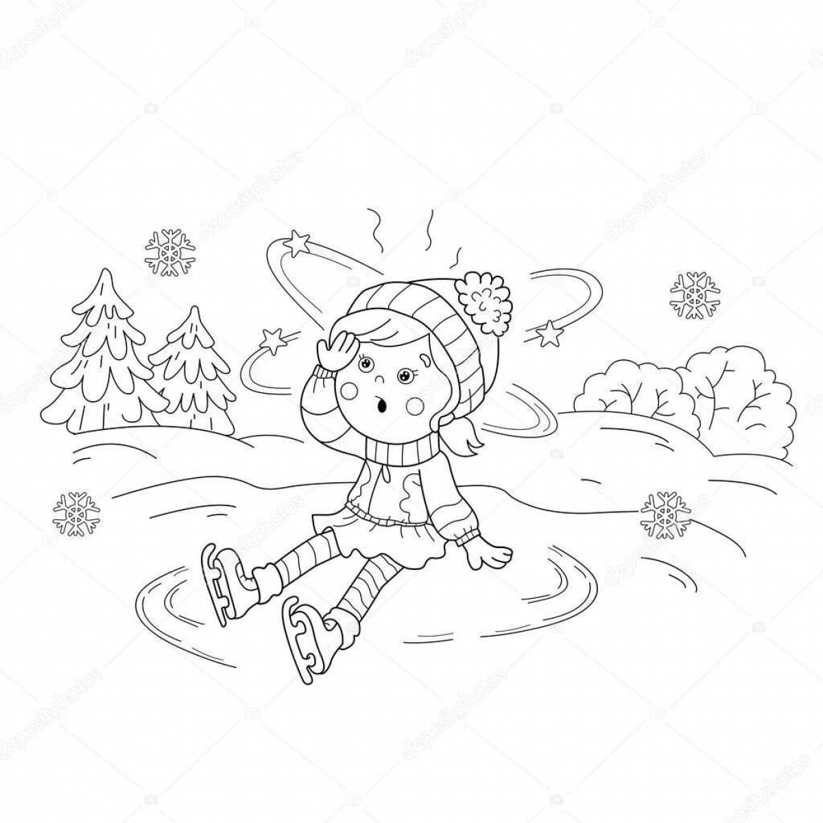 Funny ice beware coloring page