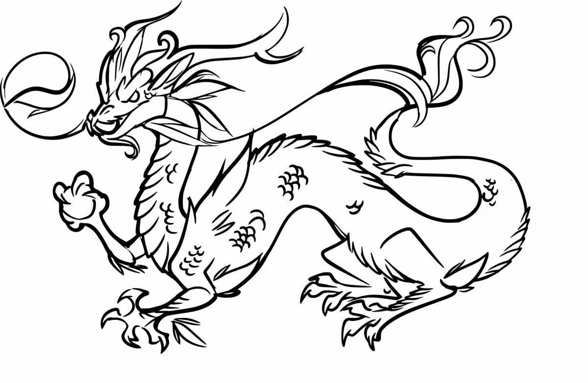 Bright Chinese dragon coloring book for kids
