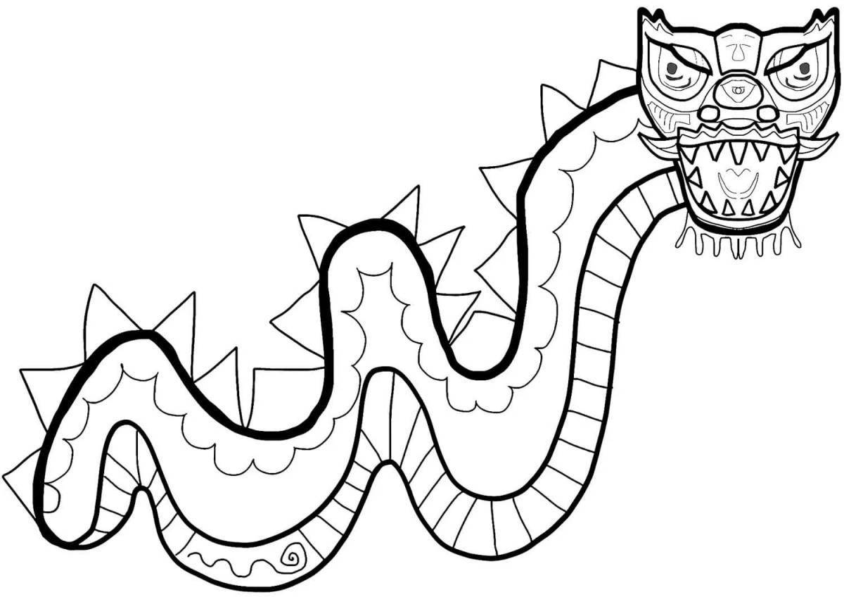 Chinese dragon coloring pages for kids