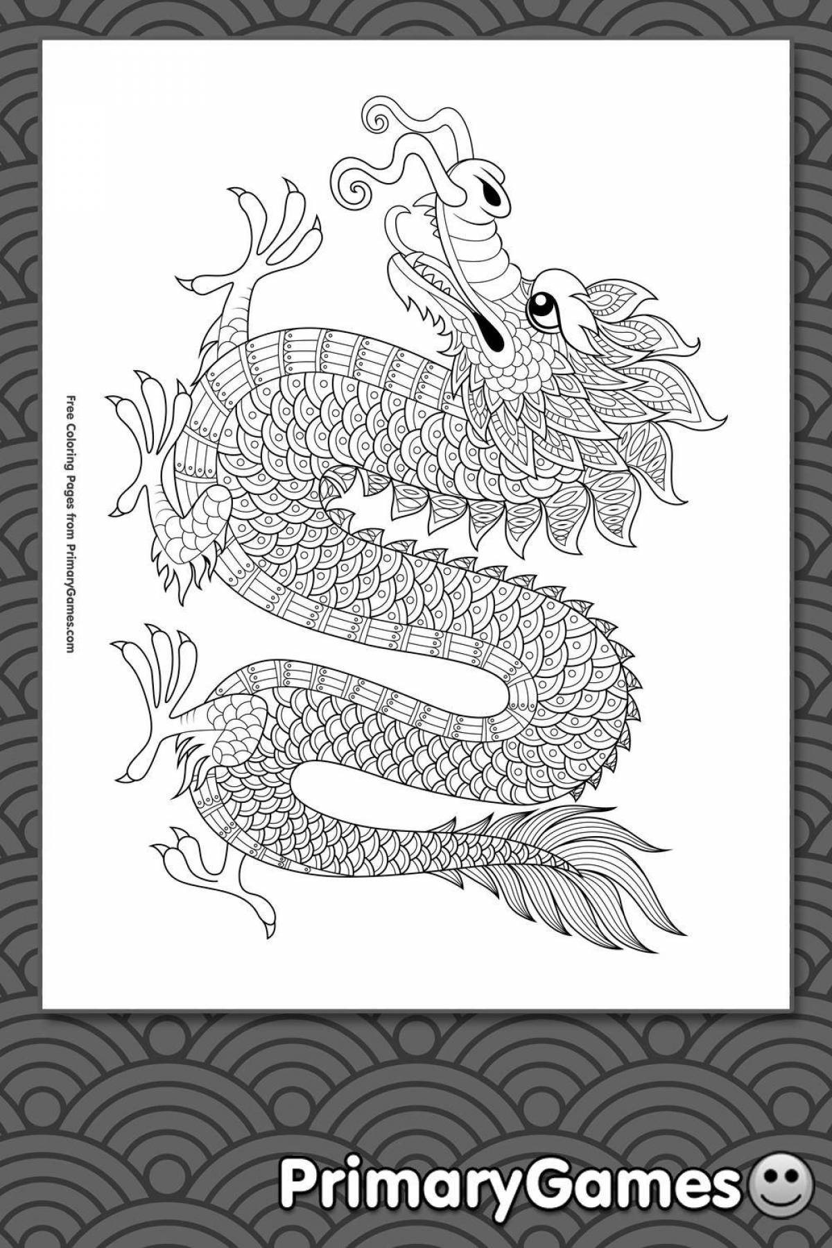 Chinese dragon coloring page playful for kids