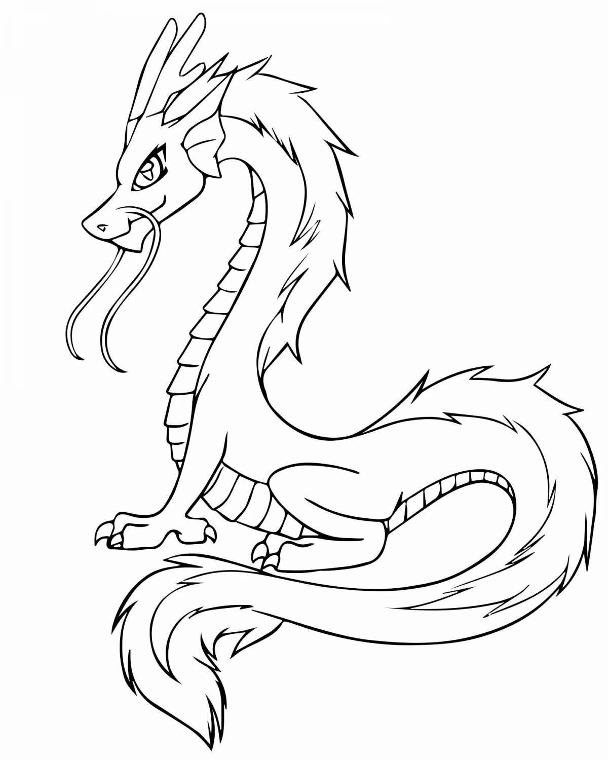 Mystical chinese dragon coloring pages for kids