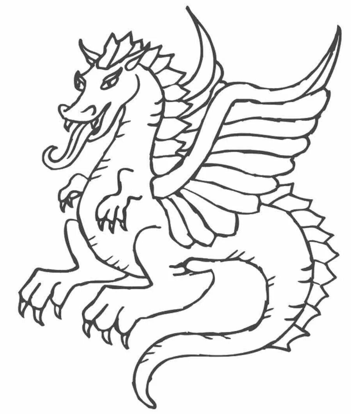 Violent Chinese dragon coloring book for kids