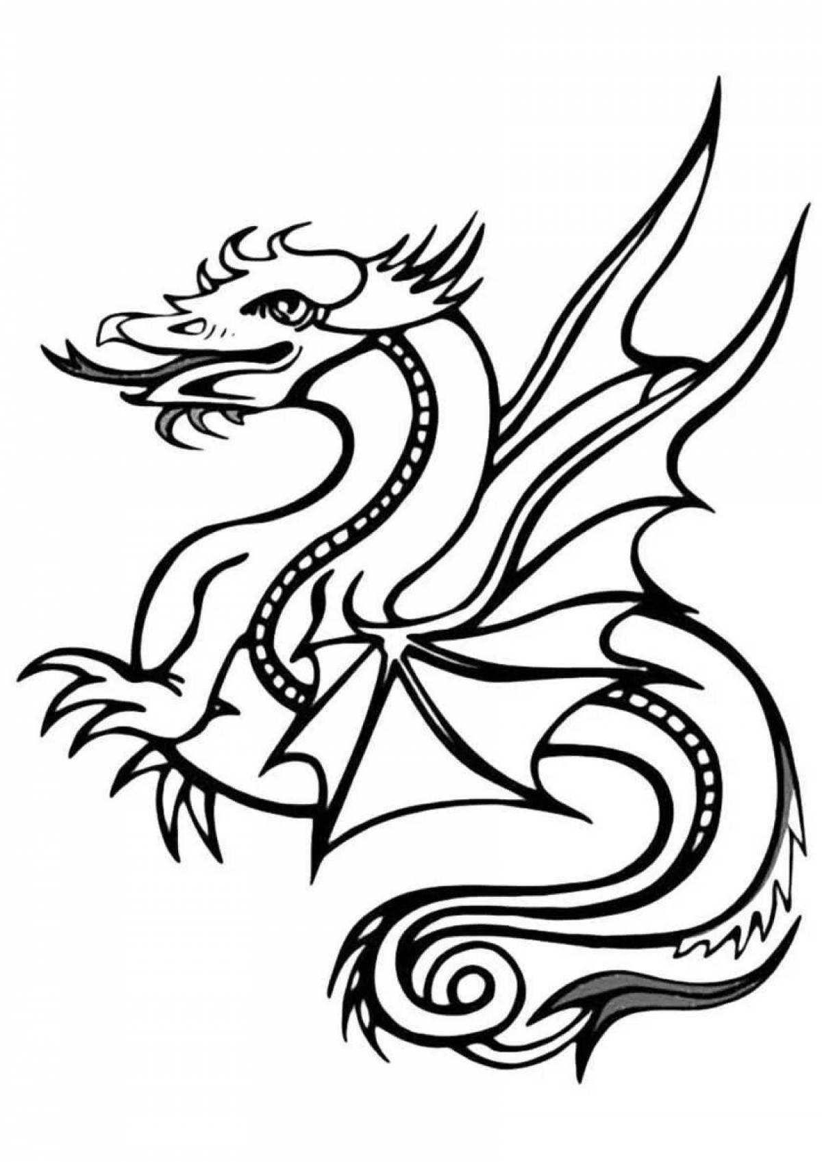 Украшенный китайский дракон раскраски для детей