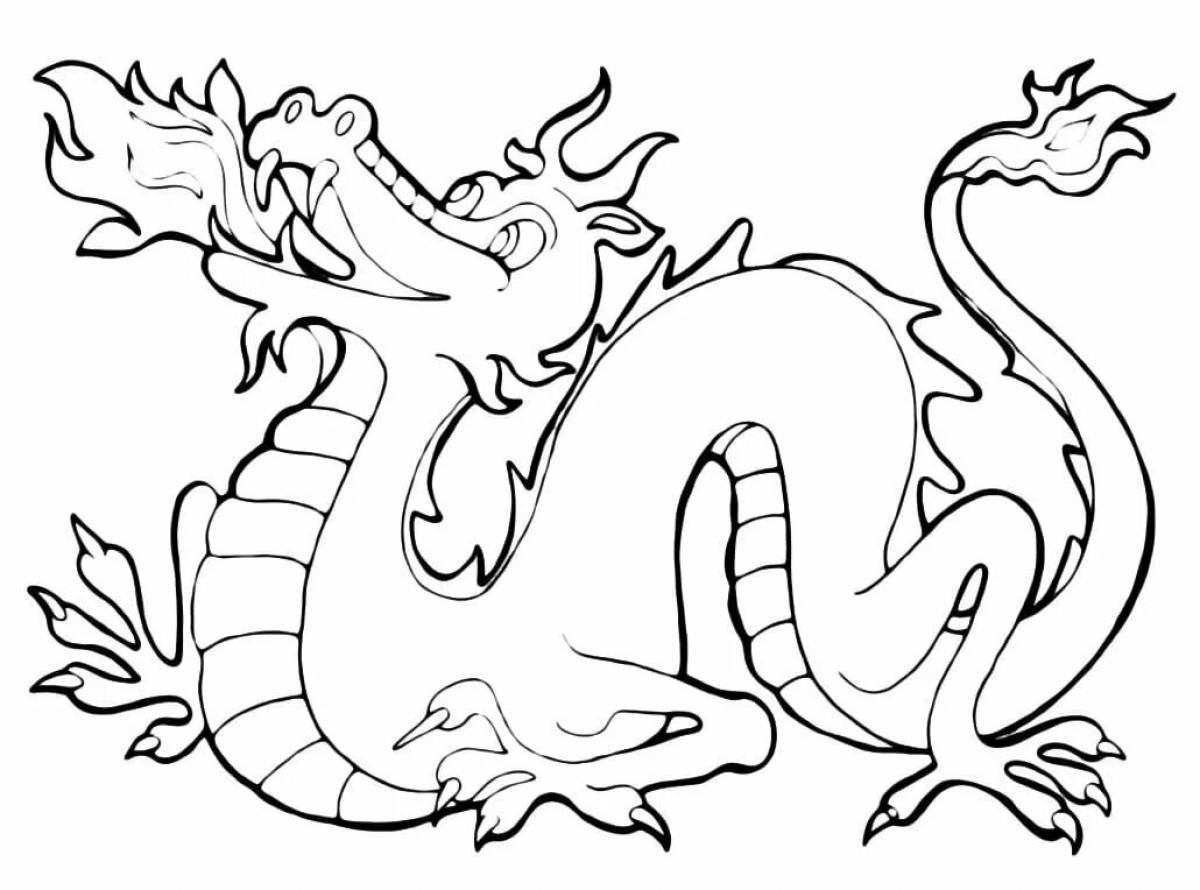 Wonderful Chinese dragon coloring pages for kids